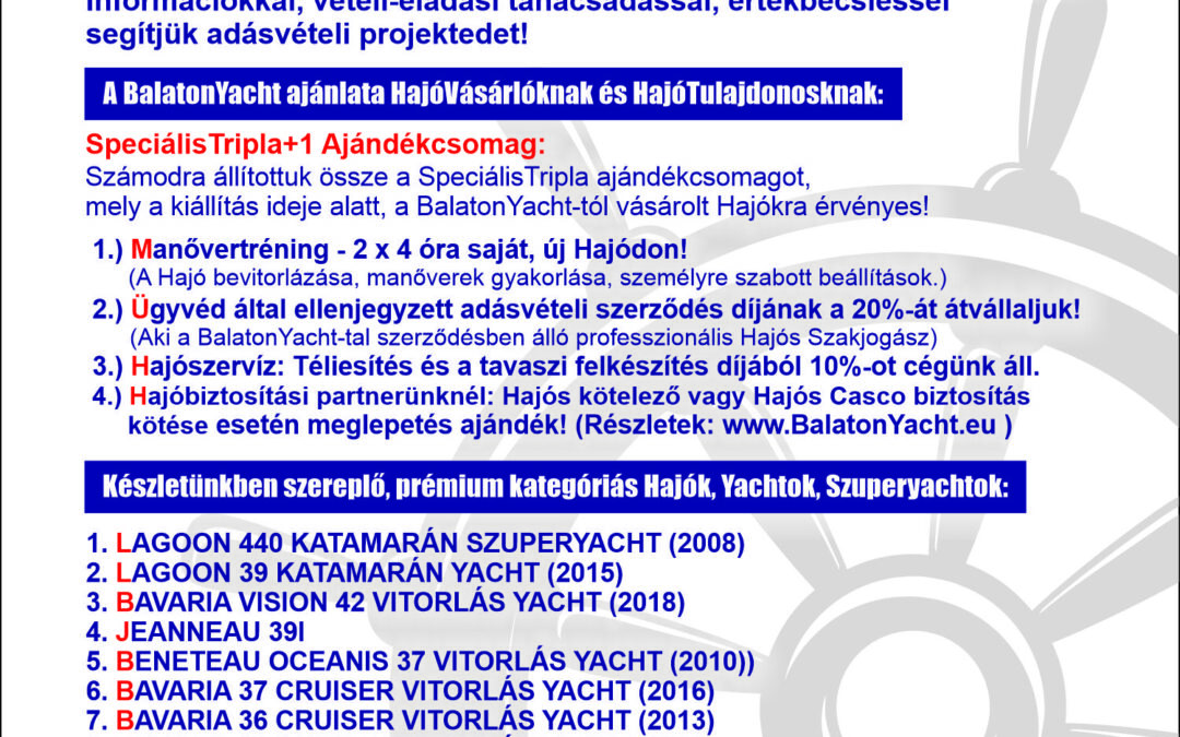 Balaton Boat Show 2023 – BalatonYacht Flotta